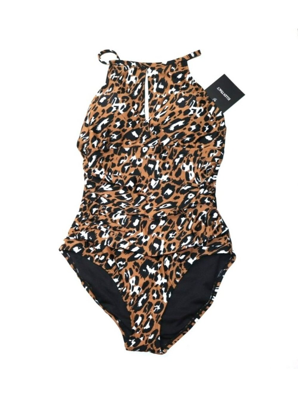 Ellen Tracy Swimsuit One-Piece Womens Size 10 Leopard Animal Print NEW